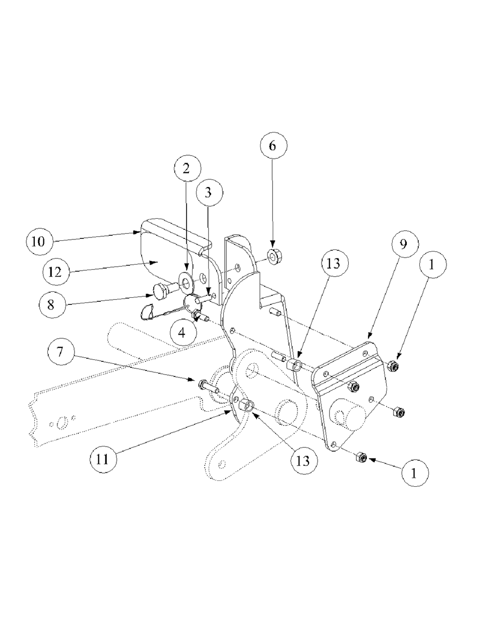 Foot Pedal Deck Lift Assembly Diagram and Parts List for M60-KH 53AB5BAX150-25-HP Cub Cadet Lawn Tractor